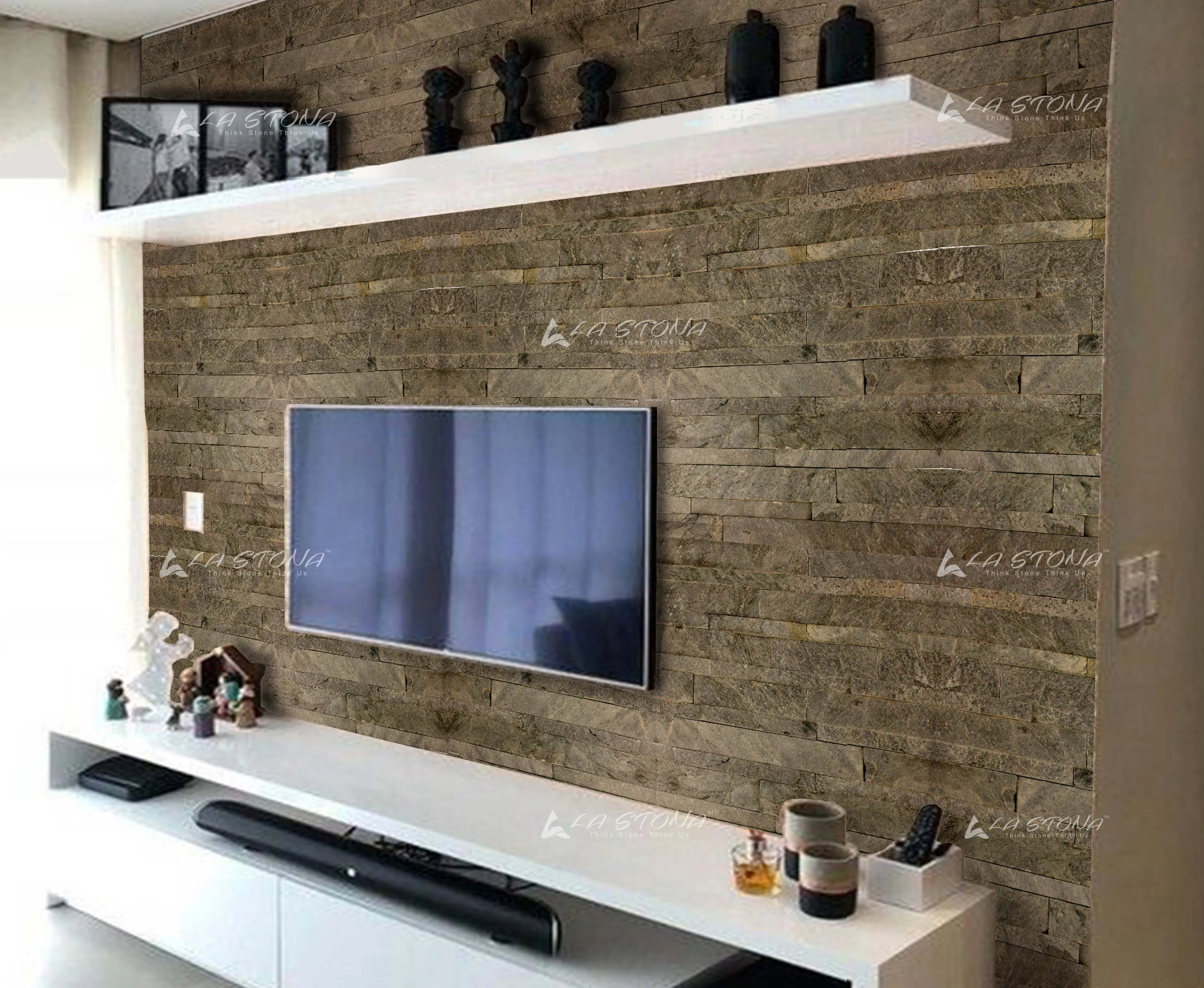 STEEL GREY natural stacked stone cladding with elegant steel grey and granite grey tones