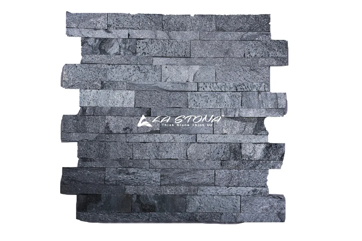 STEEL GREY natural stacked stone cladding with elegant steel grey and granite grey tones