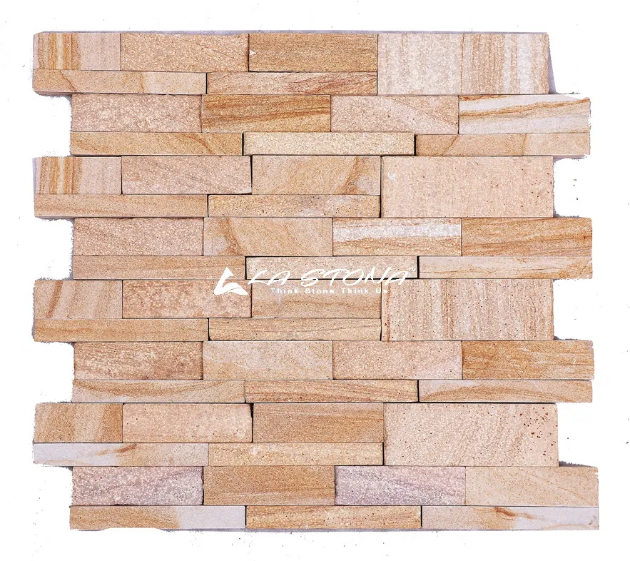 URBAN OAK natural stacked stone cladding with warm oak beige and sandstone tones