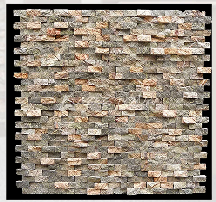 NEBRASKA natural dry stacked stone cladding with warm ash beige and stone grey tones